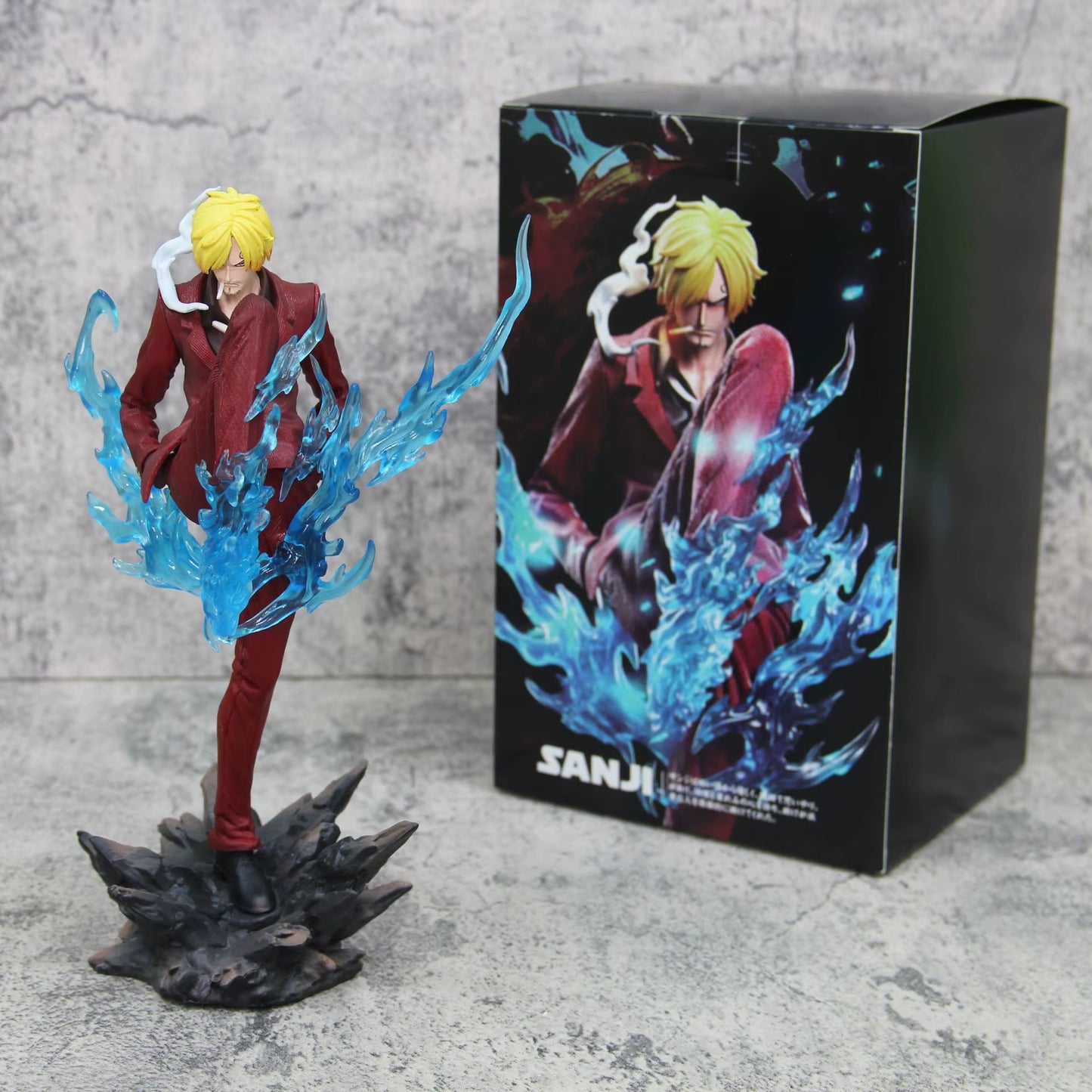 New 24Cm One Piece Anime Figures Sanji Devil Suit Pvc Gk Statue Model Collection Room Ornament Kids Toys Children'S Day Gifts