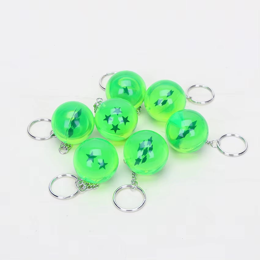7Pcs/Set 2.5Cm Anime 7 Stars Crystal Balls Key Chain Pendants Keychain Figure Toy Keyfob Keyring
