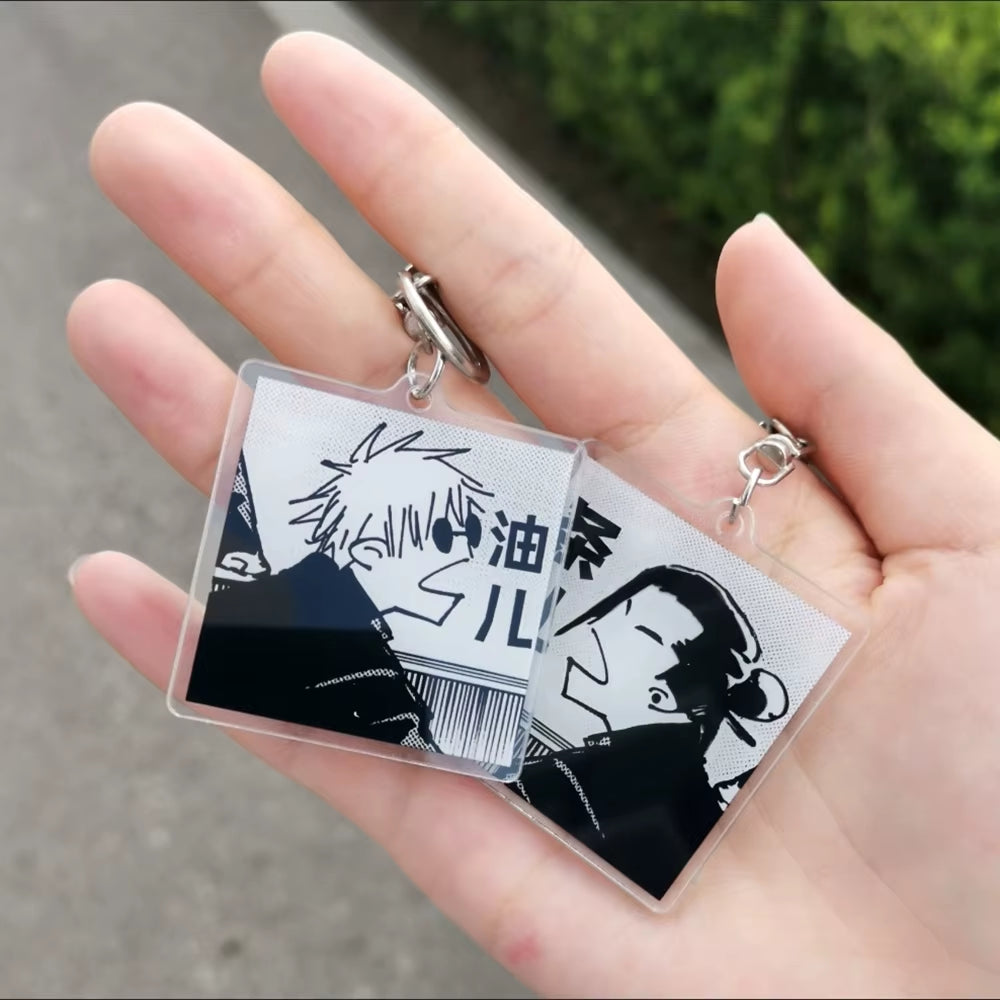 Anime Satoru Gojo Geto Suguru Key Chain Cute Bag Backpack Pendant Acrylic Couple Keychains Accessories 