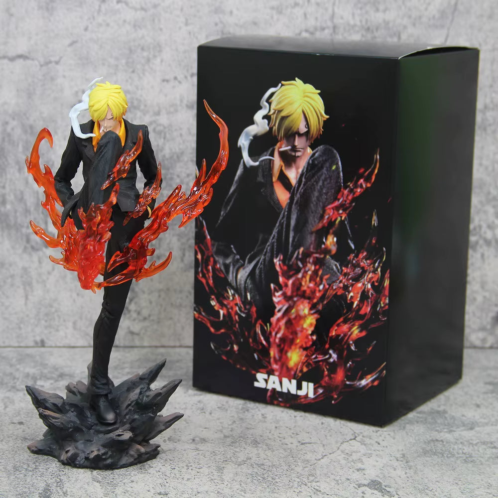 New 24Cm One Piece Anime Figures Sanji Devil Suit Pvc Gk Statue Model Collection Room Ornament Kids Toys Children'S Day Gifts