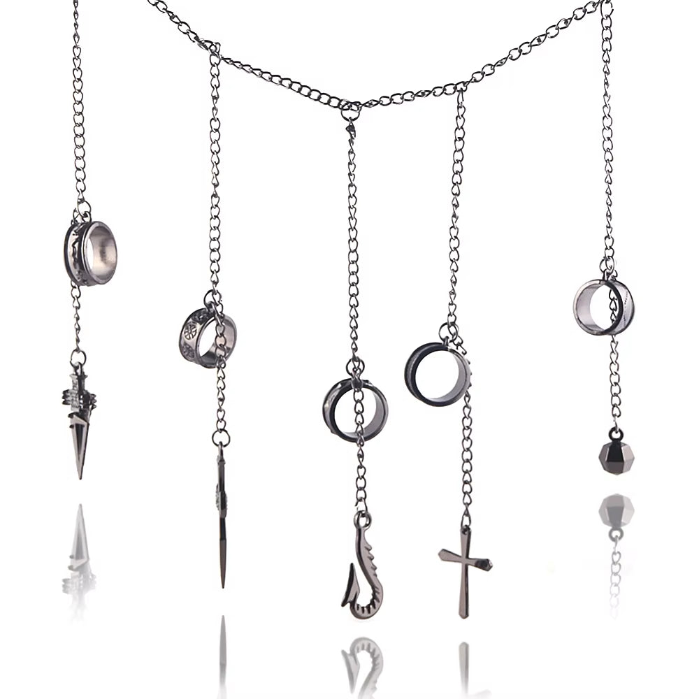 Anime Hunter X Hunter Kurapika Chain Rings Women Men Cosplay 1:1 Metal Pendant Clothing Accessories Jewelry Props