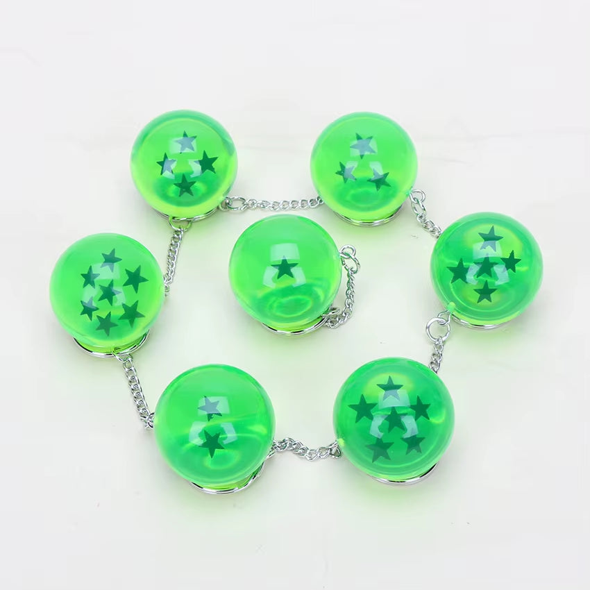 7Pcs/Set 2.5Cm Anime 7 Stars Crystal Balls Key Chain Pendants Keychain Figure Toy Keyfob Keyring