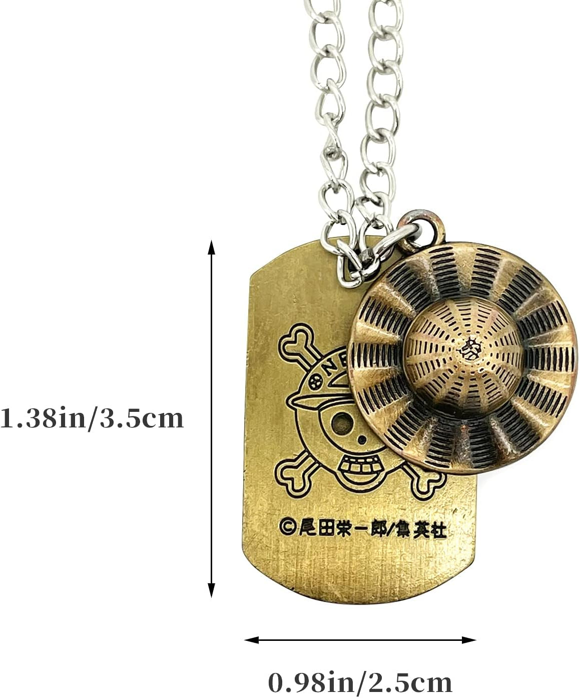 One Piece Anime Necklace Luffy 1.5 Billion Wanted Pendant Anime Accessories Luffy Straw Hat Pirates Rope Chain for Men Boys