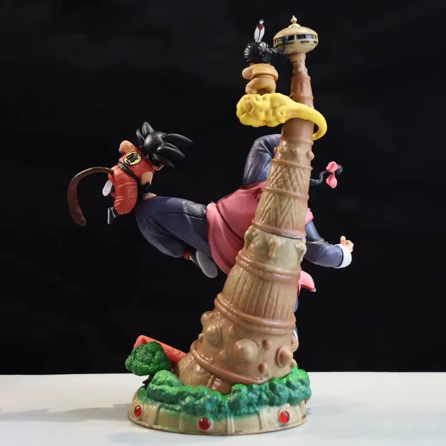 Dragon Ball Anime Figures Goku Figurine Tao Pai Pai Vs Son Goku Series Karin Tower 28Cm Action Figures Collectible Ornament Gift