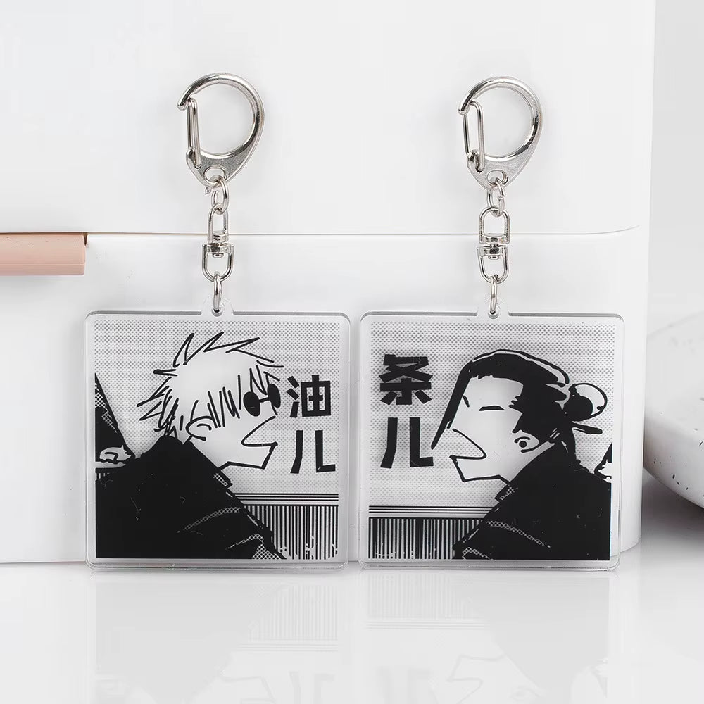 Anime Satoru Gojo Geto Suguru Key Chain Cute Bag Backpack Pendant Acrylic Couple Keychains Accessories 