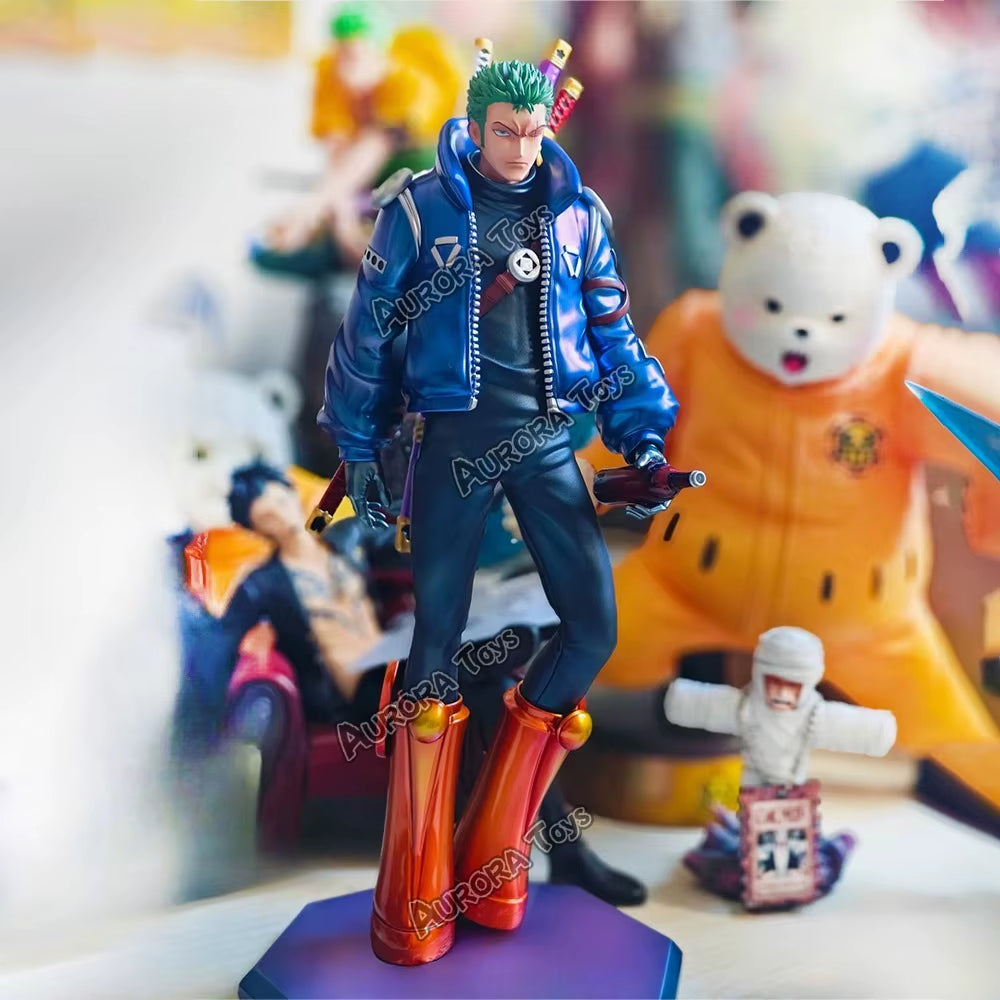 9.44In/24Cm Anime One Piece Figure Egghead Zoro Figure PVC Action Figures Collection Model Toys Gifts