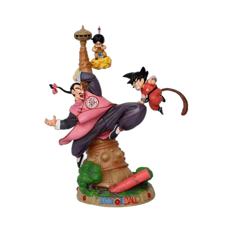 Dragon Ball Anime Figures Goku Figurine Tao Pai Pai Vs Son Goku Series Karin Tower 28Cm Action Figures Collectible Ornament Gift