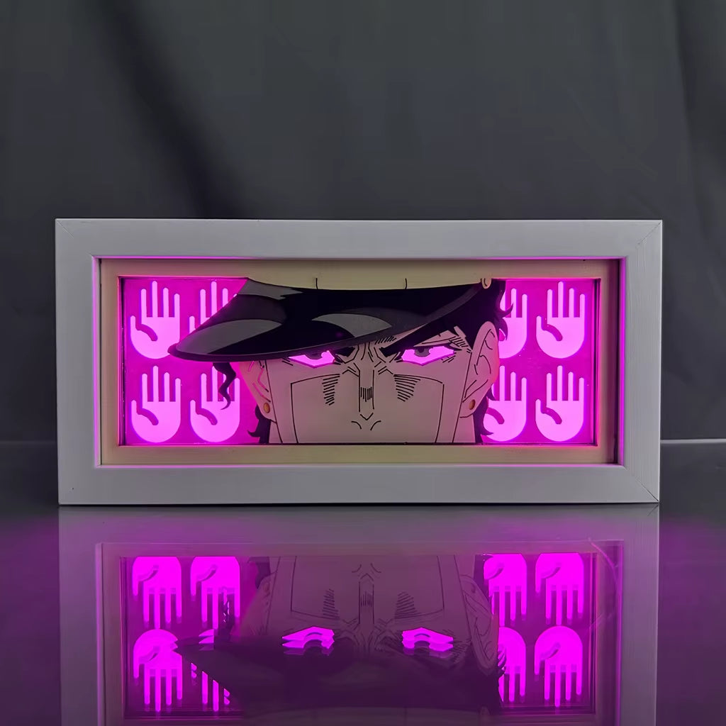 Anime Led Light Box Jojo Bizarre Adventure Rohan Paper Cut Shadow Box Jotaro for Room Deco Table Lamp Jolyne Jojo'S Lightbox Dio
