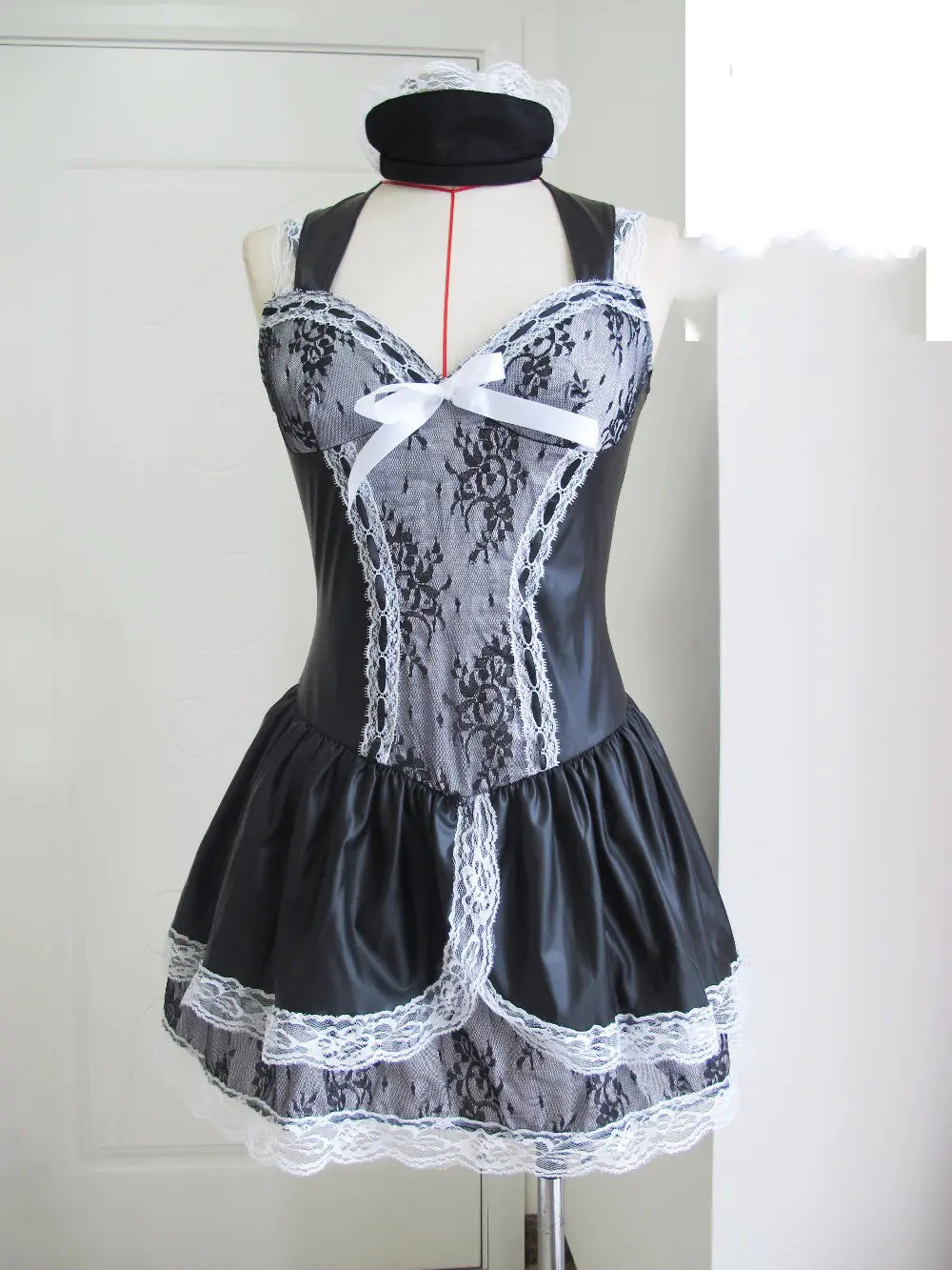 Black Halloween Corset Dress Maid Costume for Performances