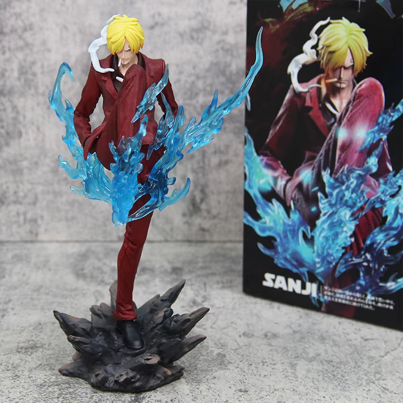 New 24Cm One Piece Anime Figures Sanji Devil Suit Pvc Gk Statue Model Collection Room Ornament Kids Toys Children'S Day Gifts