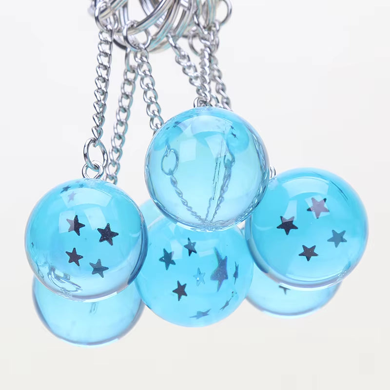 7Pcs/Set 2.5Cm Anime 7 Stars Crystal Balls Key Chain Pendants Keychain Figure Toy Keyfob Keyring
