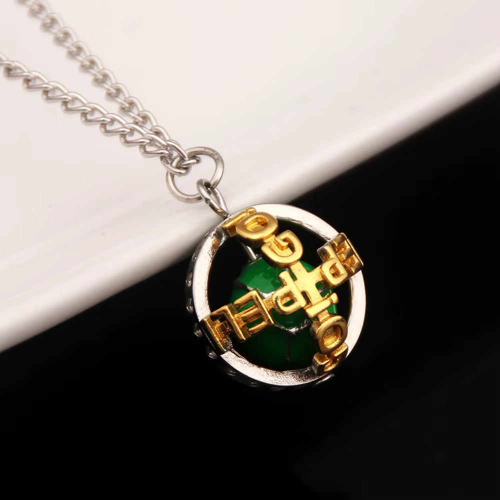 Anime Jojos Bizarre Adventure Steel Ball Run Necklace Gyro Julius Caesar Zeppeli Cosplay Ball Pendant Necklace for Fans Jewelry