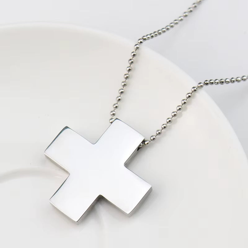 Anime EVA Katsuragi Misato Stainless Steel Cross Chain Pendant Necklace for Women Cosplay Jewelry Charms Amulet Necklaces