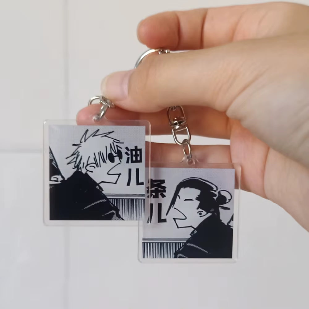 Anime Satoru Gojo Geto Suguru Key Chain Cute Bag Backpack Pendant Acrylic Couple Keychains Accessories 
