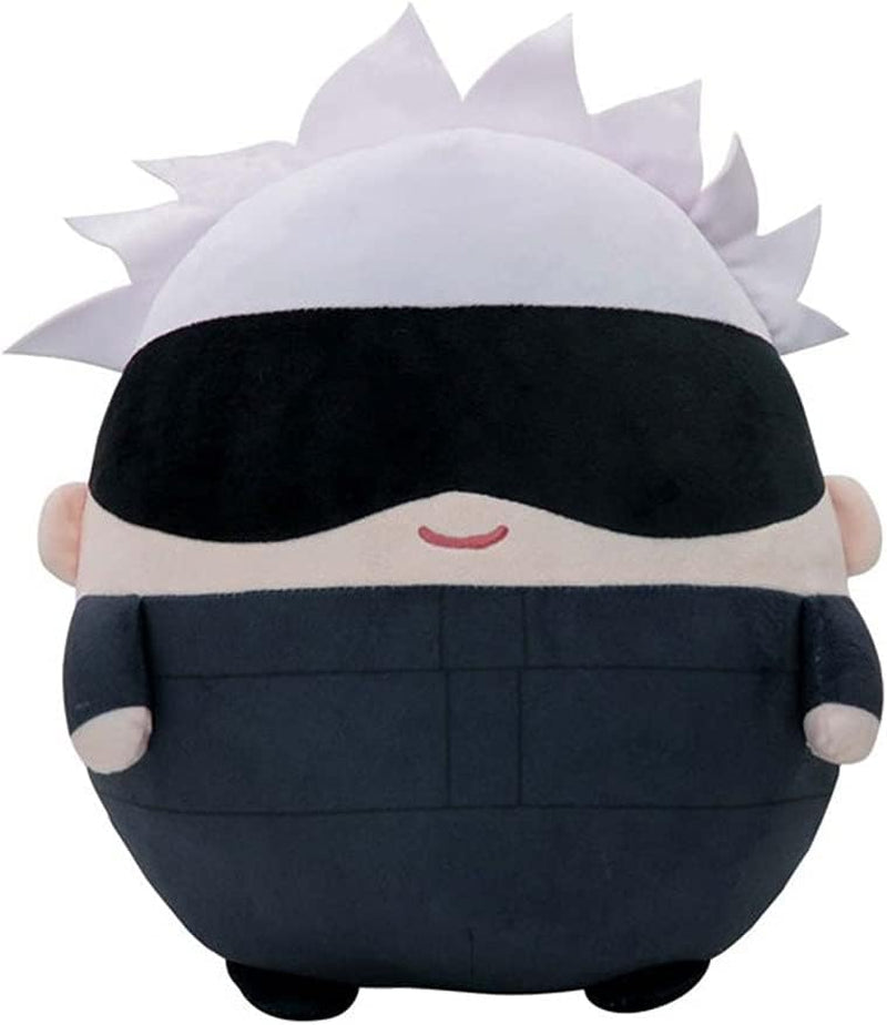 Anime Plush Doll Figures Gojo Satoru Yuji Itadori Soft Plushie Stuffed Toys Keychain round Cushion Pillow Cosplay Props Keyring (10Cm/3.94Inch, Gojo Satoru A)