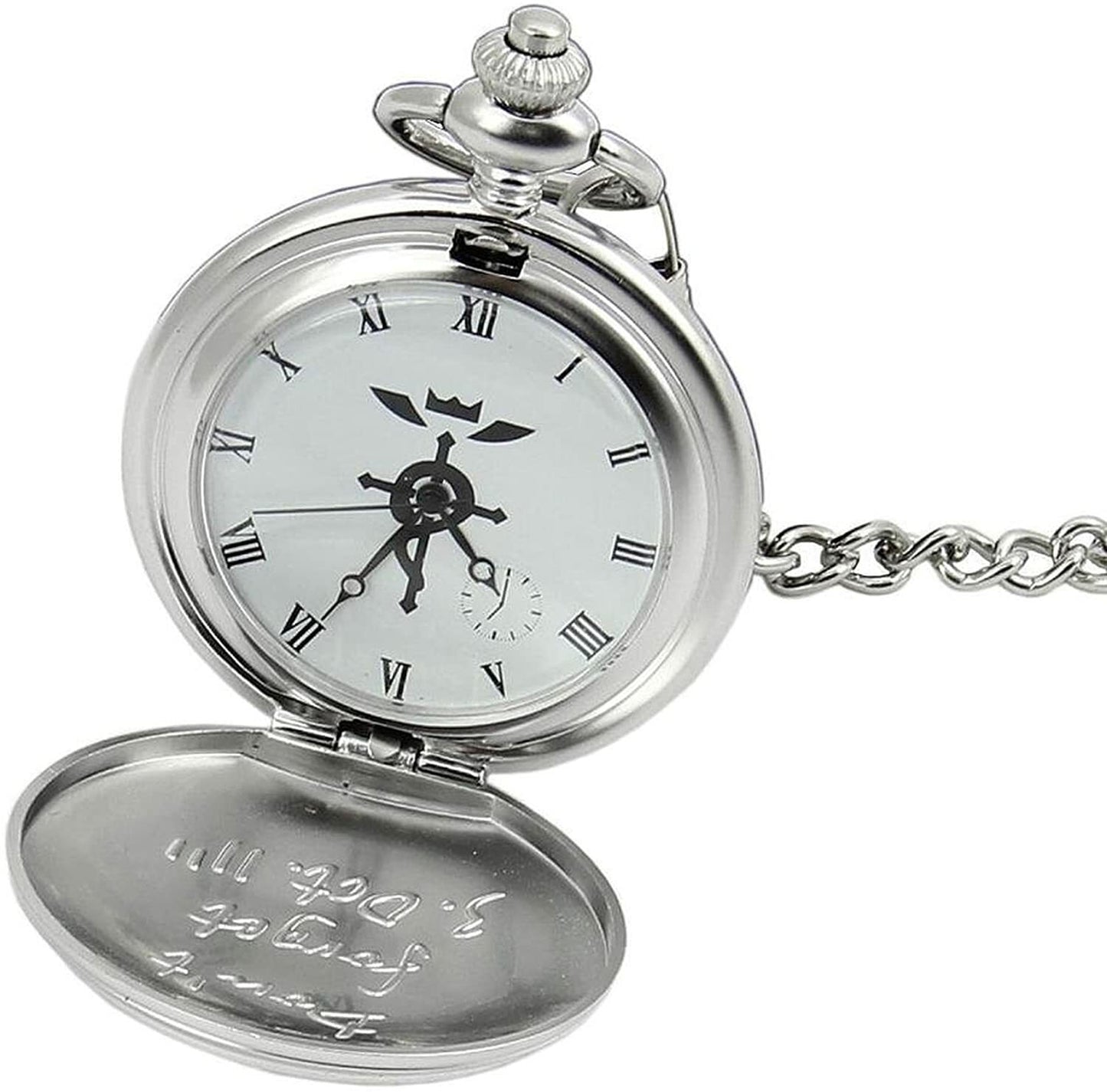 Full Metal Alchemist Pocket Watch Necklace Ring Edward Elric Anime Cosplay Gift