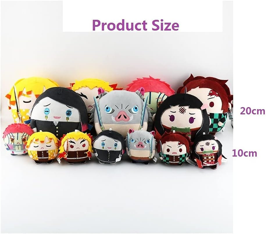 Anime Plush Doll Toy Tanjirou Nezuko Stuffed Plushie Figures Keychain Decoration Kids Gifts Halloween Cosplay Props (Rengoku Kyoujurou, 20Cm/7.87Inch)