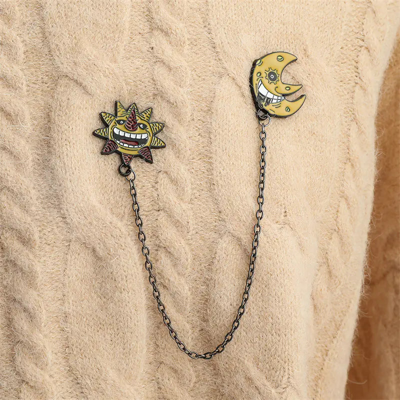Soul Eater Sun Moon Brooch for Cosplay and Accessories