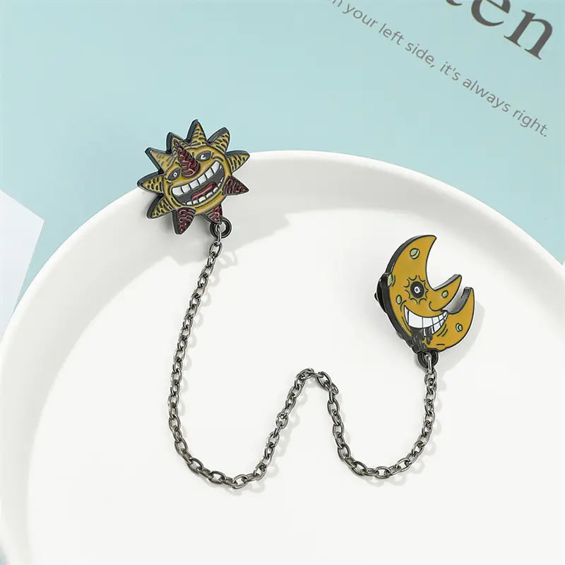 Soul Eater Sun Moon Brooch for Cosplay and Accessories