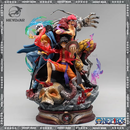 22Cm One Piece Figurine Three Captain Anime Figure Kid Law Luffy Action Pvc Model Statue Doll Collection Decoration Toys Gifts