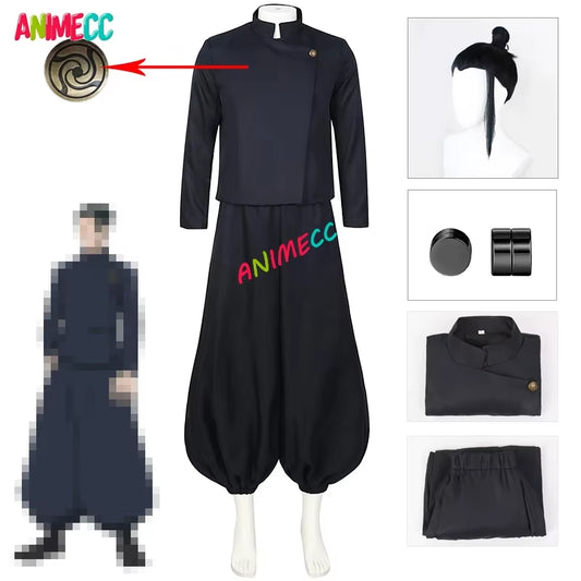 in Stock S-2XL Geto Suguru Cosplay Costume Wig Earring Anime Cosplay School Uniform Halloween Party Outfit for Women Men