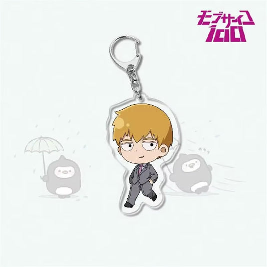 Anime Mob Psycho 100 Keychain Acrylic Cute Bag Pendant Key Chain Ring Keyring Accessories Jewelry for Fans Women Christmas Gifts