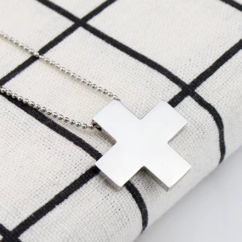 Anime EVA Katsuragi Misato Stainless Steel Cross Chain Pendant Necklace for Women Cosplay Jewelry Charms Amulet Necklaces