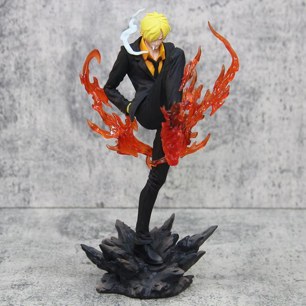 New 24Cm One Piece Anime Figures Sanji Devil Suit Pvc Gk Statue Model Collection Room Ornament Kids Toys Children'S Day Gifts