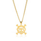 Stainless Steel Necklaces Anime Cartoon Skeleton Face Chain Fashion Choker Goth Necklace for Men Fans Jewelry Gifts One Piece