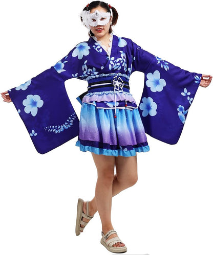 Japanese Yukata Kimono Costume Anime Cosplay Robe for Women Girls