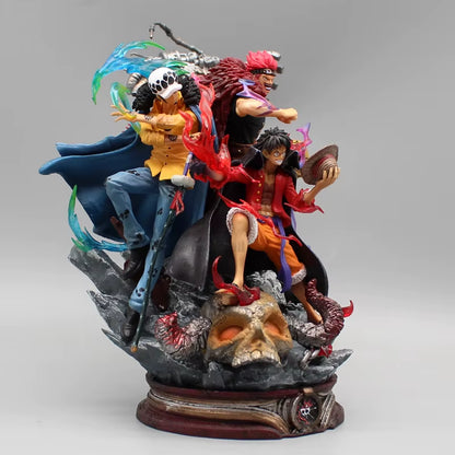 22Cm One Piece Figurine Three Captain Anime Figure Kid Law Luffy Action Pvc Model Statue Doll Collection Decoration Toys Gifts