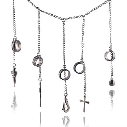 Anime Hunter X Hunter Kurapika Chain Rings Women Men Cosplay 1:1 Metal Pendant Clothing Accessories Jewelry Props