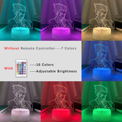 Newest Usb Led Night Light Touch Bedroom Night Light for Children Anime Hunter X Hunter Decor Light 3D Lamp Hisoka Lamp
