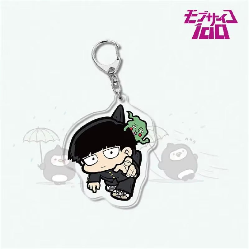 Anime Mob Psycho 100 Keychain Acrylic Cute Bag Pendant Key Chain Ring Keyring Accessories Jewelry for Fans Women Christmas Gifts