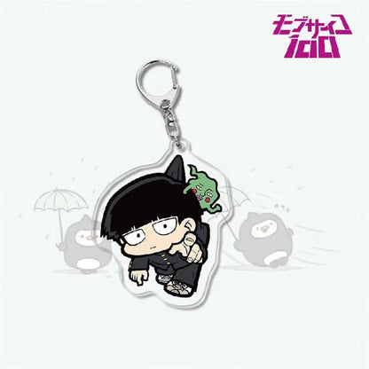 Anime Mob Psycho 100 Keychain Acrylic Cute Bag Pendant Key Chain Ring Keyring Accessories Jewelry for Fans Women Christmas Gifts