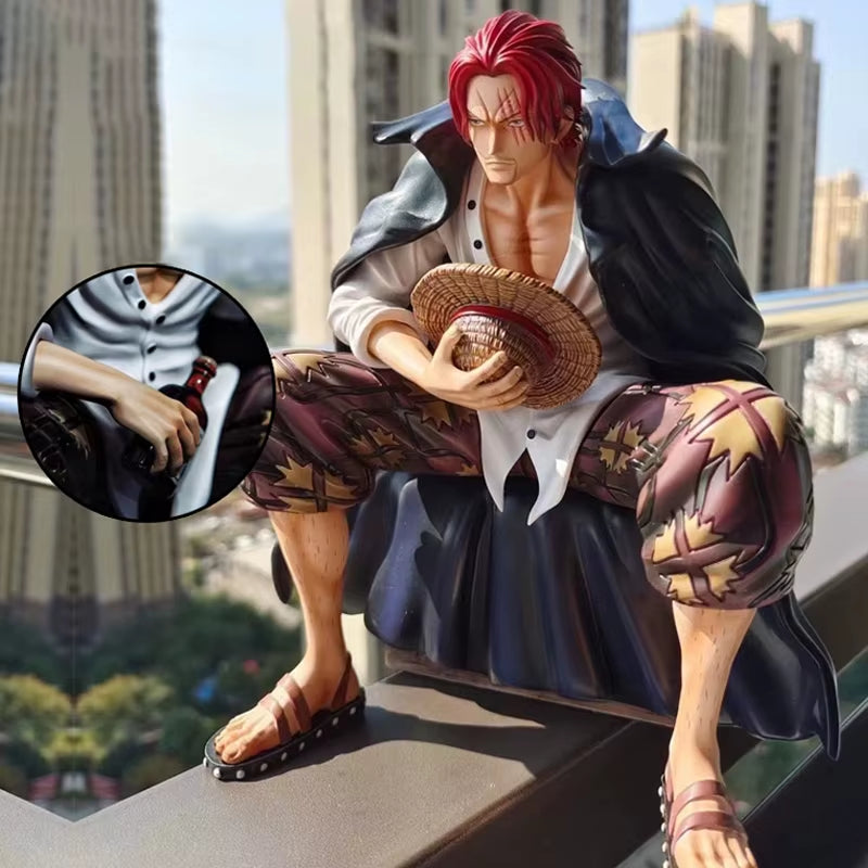 17Cm One Piece Shanks Anime Figures Film Red Yonko Red Hair Shanks Action Figure PVC Statue Figurine Model Decoration Doll Toys