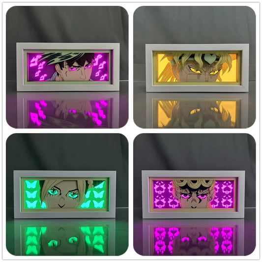Anime Led Light Box Jojo Bizarre Adventure Rohan Paper Cut Shadow Box Jotaro for Room Deco Table Lamp Jolyne Jojo'S Lightbox Dio