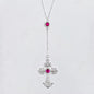 Anime DIABOLIK LOVERS Komori Yui Cosplay Necklace Gemstone Cross Pendant Chain Girl Jewelry Halloween Accessories