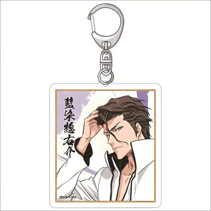 Popular Classics Anime Acrylic Keychain Fashion Kurosaki Ichigo Ishida Uryuu Kuchiki Rukia Cartoon Figures Key Chain Bag Pendant