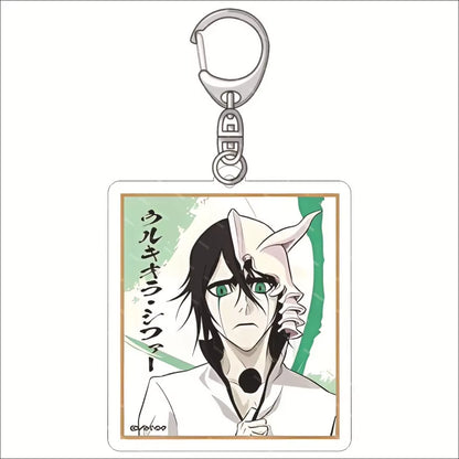 Popular Classics Anime Acrylic Keychain Fashion Kurosaki Ichigo Ishida Uryuu Kuchiki Rukia Cartoon Figures Key Chain Bag Pendant