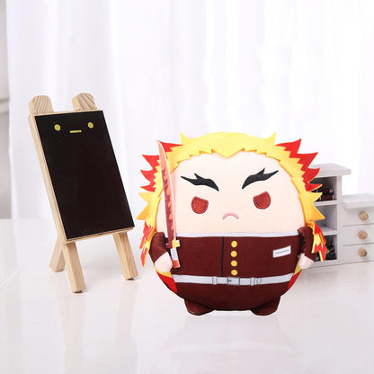 Anime Plush Doll Toy Tanjirou Nezuko Stuffed Plushie Figures Keychain Decoration Kids Gifts Halloween Cosplay Props (Rengoku Kyoujurou, 20Cm/7.87Inch)