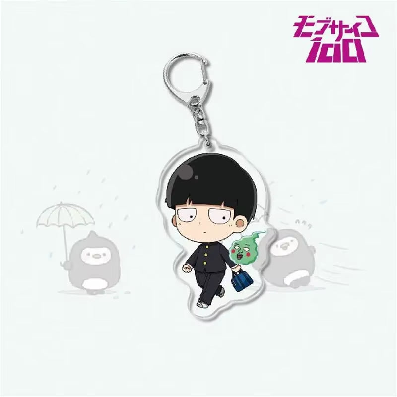 Anime Mob Psycho 100 Keychain Acrylic Cute Bag Pendant Key Chain Ring Keyring Accessories Jewelry for Fans Women Christmas Gifts