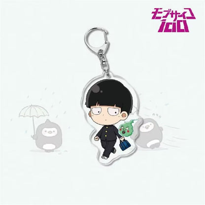Anime Mob Psycho 100 Keychain Acrylic Cute Bag Pendant Key Chain Ring Keyring Accessories Jewelry for Fans Women Christmas Gifts