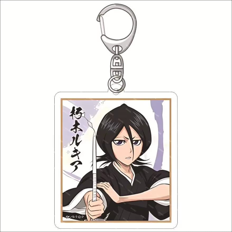 Popular Classics Anime Acrylic Keychain Fashion Kurosaki Ichigo Ishida Uryuu Kuchiki Rukia Cartoon Figures Key Chain Bag Pendant