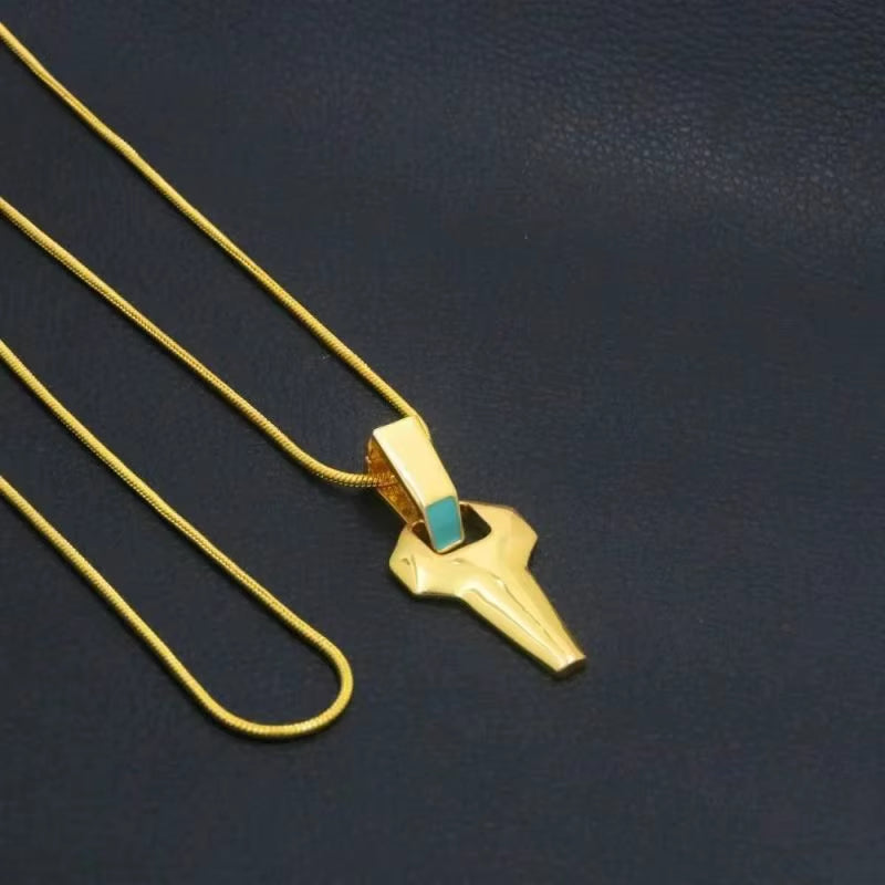 Anime Cyberpunk Edgerunners David Martinez Cosplay Necklace Double Layer Golden Chain Cross Pendant Necklace Women Men Jewelries