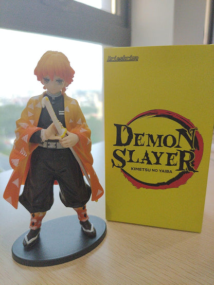 Demon Slayer Figure Action Figure Zenitsu Agatsuma Bedroom Desktop Decoration Tanjirou Figure Toy Doll Gift for Anime Fans 6.7Inch