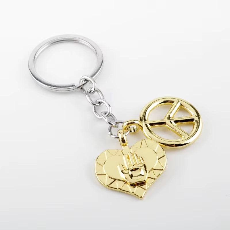 Anime JOJOS BIZARRE ADVENTURE Keyring Necklace Kujo Jotaro Hat Cap Shovel Rope Chain Pendant Metal Higashikata Josuke Jewelry