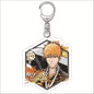 Popular Classics Anime Acrylic Keychain Fashion Kurosaki Ichigo Ishida Uryuu Kuchiki Rukia Cartoon Figures Key Chain Bag Pendant