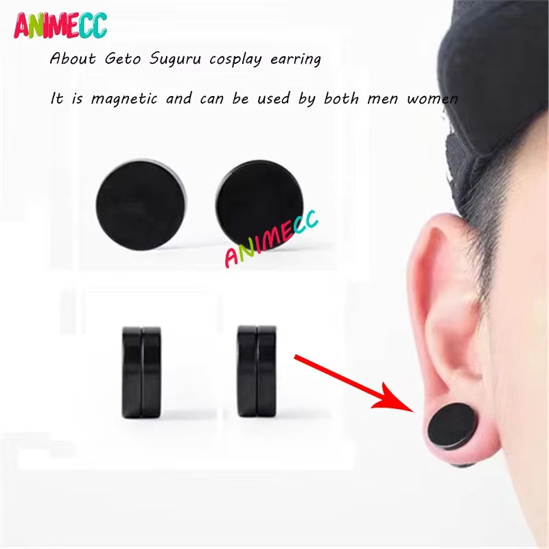in Stock S-2XL Geto Suguru Cosplay Costume Wig Earring Anime Cosplay School Uniform Halloween Party Outfit for Women Men