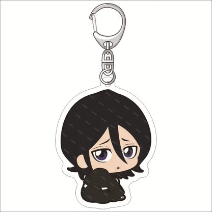 Popular Classics Anime Acrylic Keychain Fashion Kurosaki Ichigo Ishida Uryuu Kuchiki Rukia Cartoon Figures Key Chain Bag Pendant